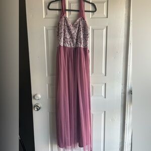 🌸 Mauve Lace & Tulle Maxi Dress – Romantic Formal / Prom / Bridesmaid 🌸